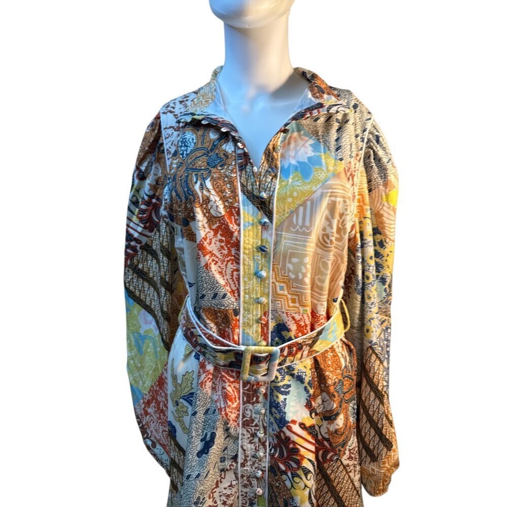 Dalia Macphee Multicolor Patchwork Button Down Sh… - image 3